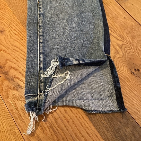 Judy Blue High Rise  Raw Hem Tuxedo Stripe Blue Jeans Size 28 - Picture 5 of 13